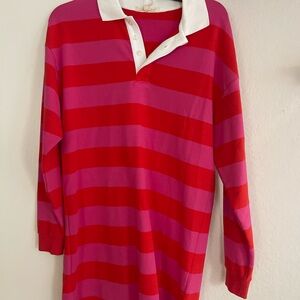 Copper Key Red and Pink Striped Dress